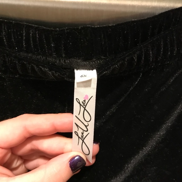 Girls Love You Lots Black Velvet Pants - Picture 5 of 5